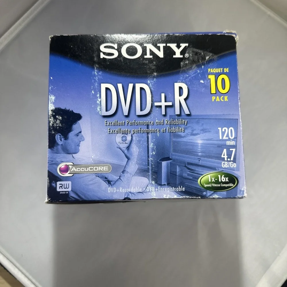 Sony DVD + R 10 Pack Recordable Discs 120 min 4.7 GB Blank New Sealed